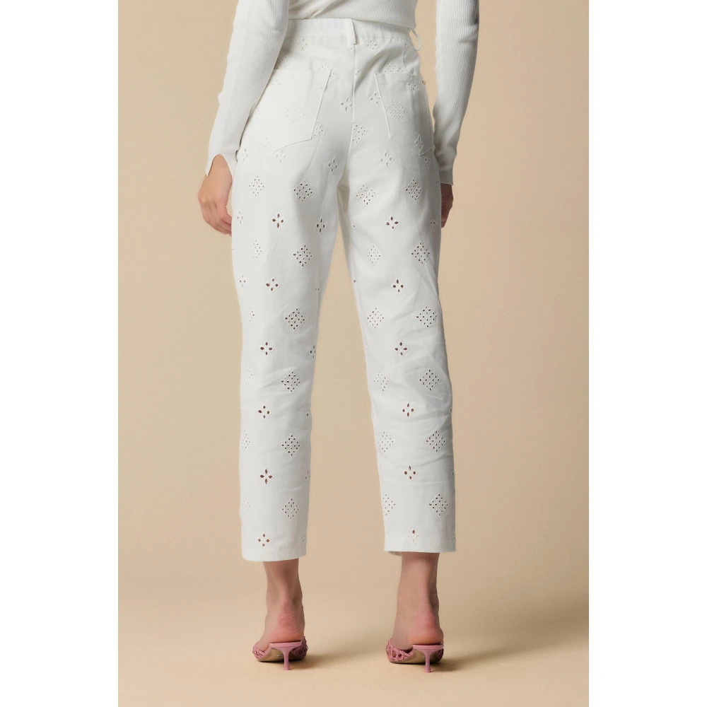 Kocca Elegante Cropped Kantbroek White Dames