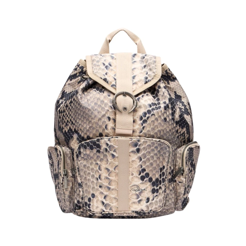 Roberto Cavalli Brown Napoli Python Backpack - Female - Backpacks - One Size - Bags