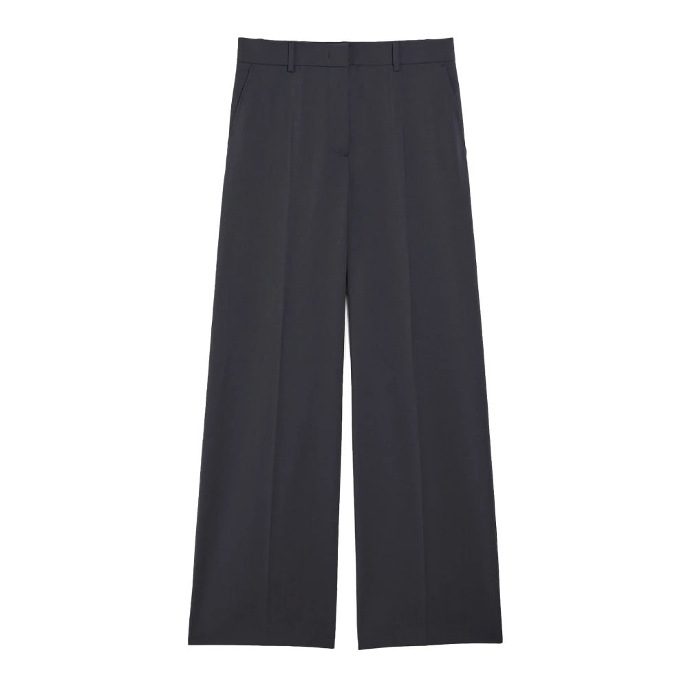 Max Mara Weekend Blauwe Wol Palazzo Broek Blue Dames