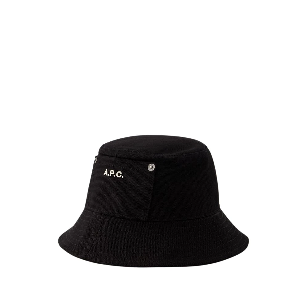 A.p.c. Svart Bomull Bucket Hat Black, Herr