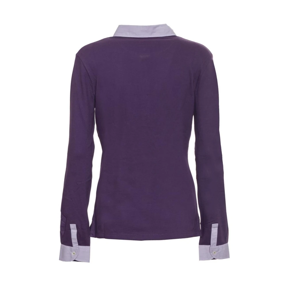 Harmont & Blaine Lange mouwen poloshirt rugby stijl Purple Dames