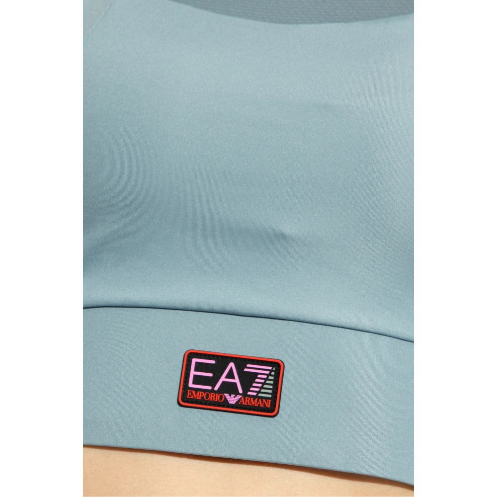 Emporio Armani EA7 Sporttop met logo Blue Dames