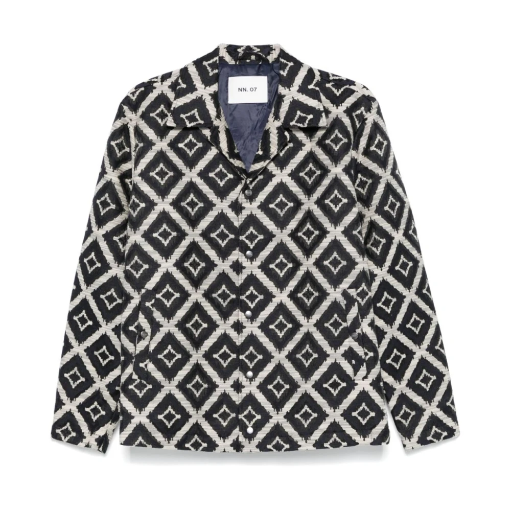 Nn07 Jacquard Camp Kraag Jas Multicolor Heren