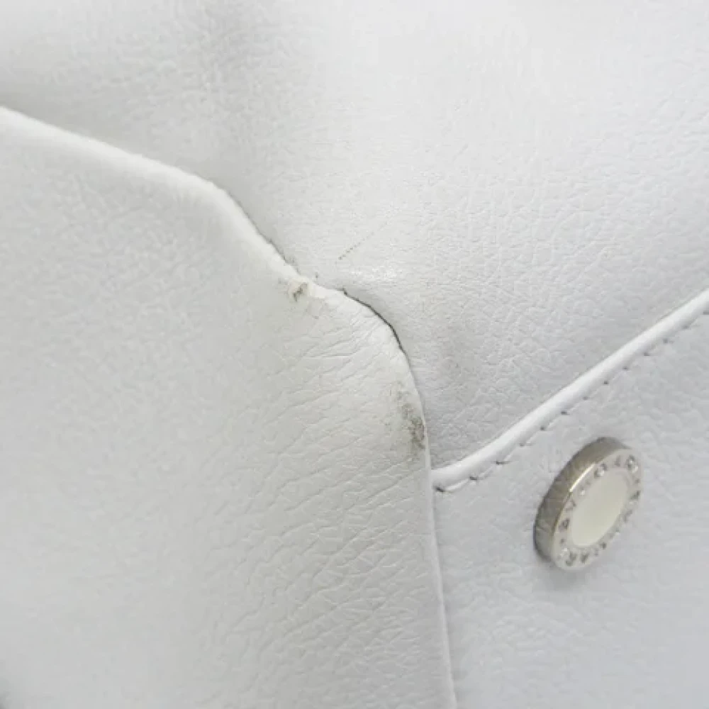 Bvlgari Vintage Pre-owned Leather handbags White Dames