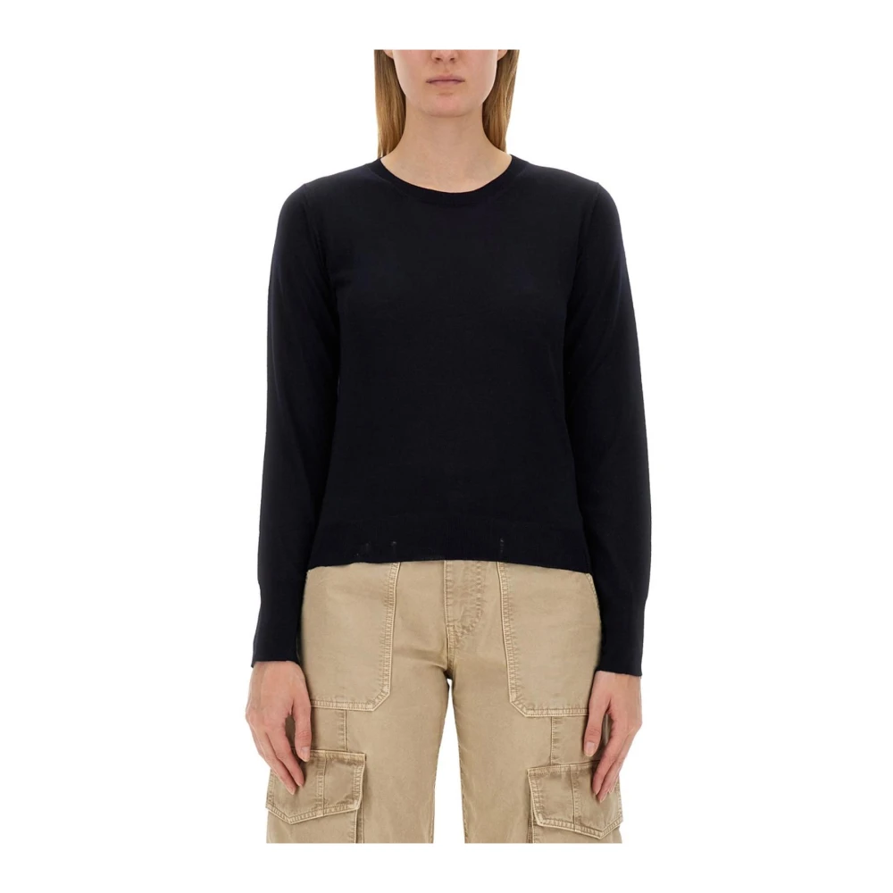 Golden Goose Vrouw Blauw Truien & Vesten Dames, M, Wol, Trui Met Ronde Hals