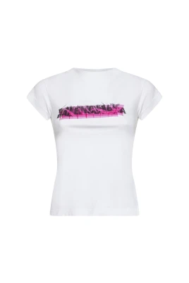 Messy Spray Chopped Back T-shirt