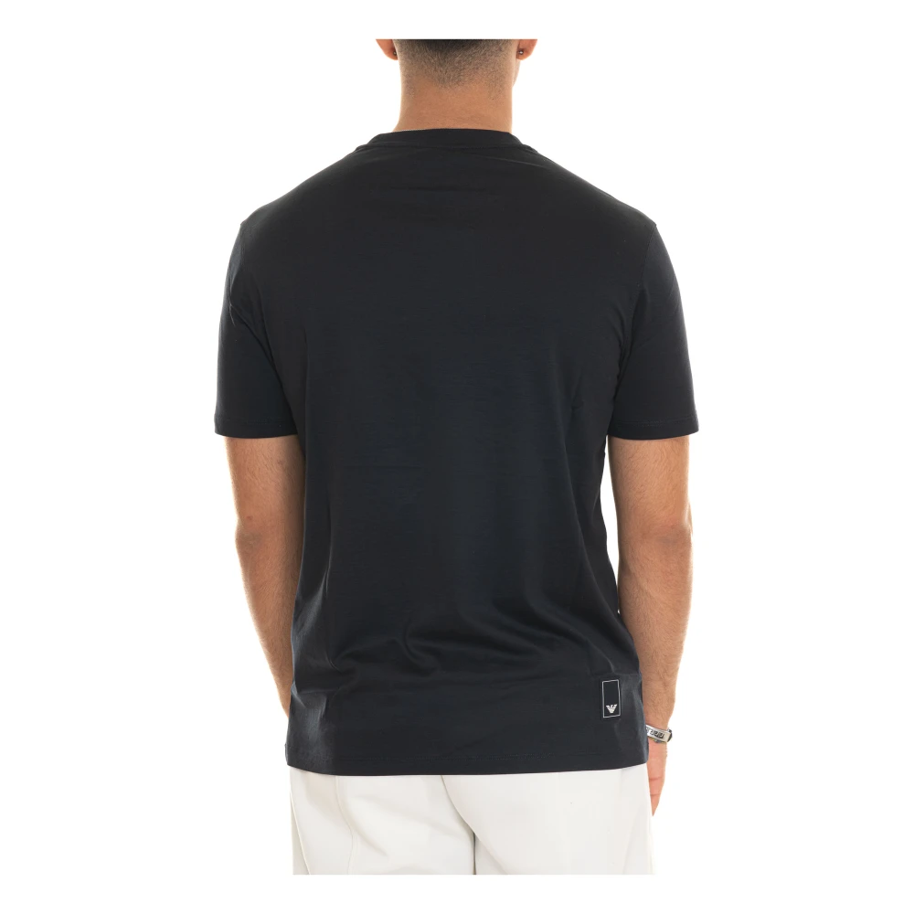 Emporio Armani Logo T-shirt ronde hals korte mouwen Blue Heren