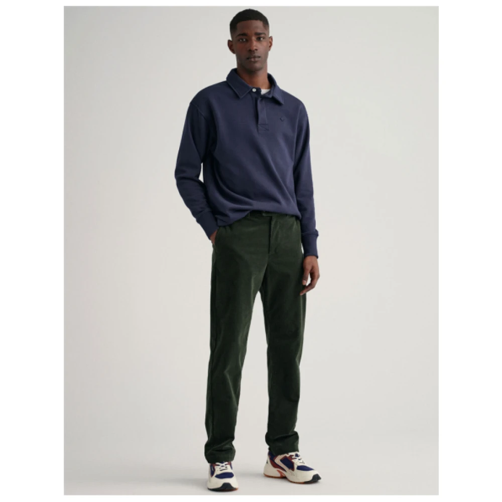 Gant Corduroy Chino Broek Green Heren