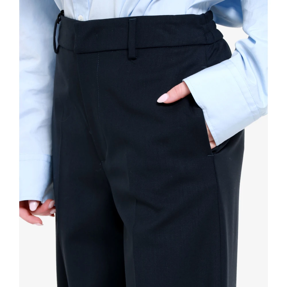 PT Torino Blauwe Wol Maatwerk Broek Blue Dames