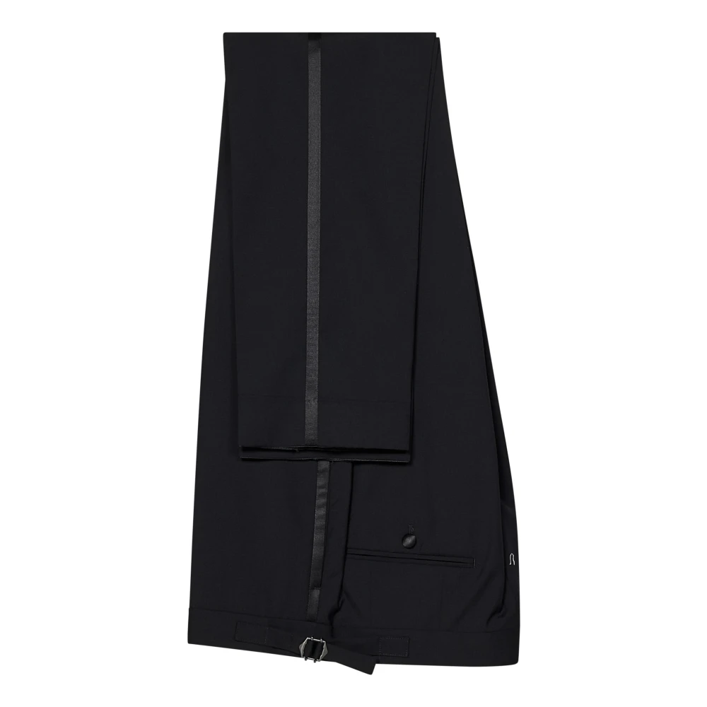 Low Brand Zwart Tuxedo Pak met Satijnen Details Blue Heren
