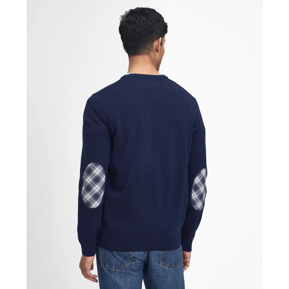 Barbour Blauwe Crew Neck Sweater Marlow Blue Heren