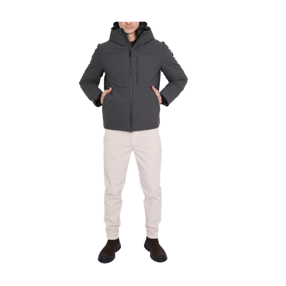 BomBoogie Korte Gewatteerde Winterjas met Capuchon Gray Heren