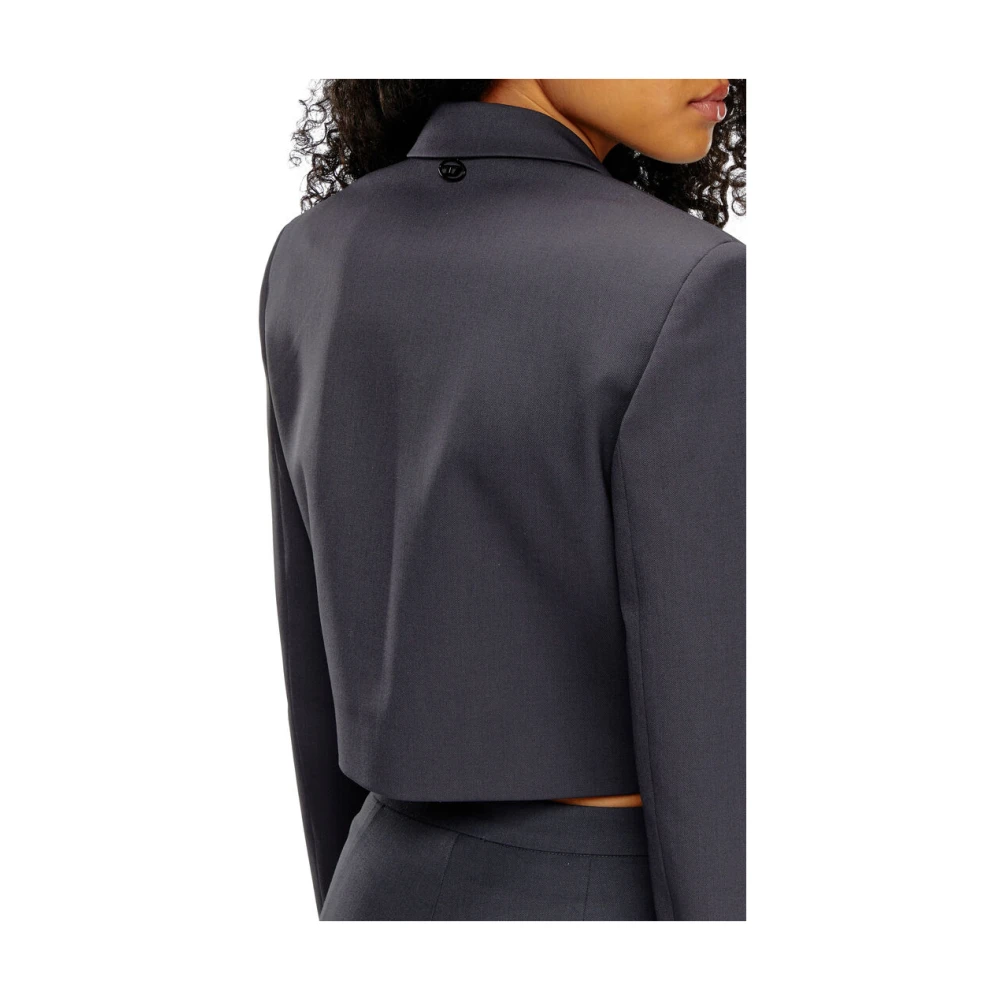 Diesel Geknipte blazer met inkeping revers Gray Dames