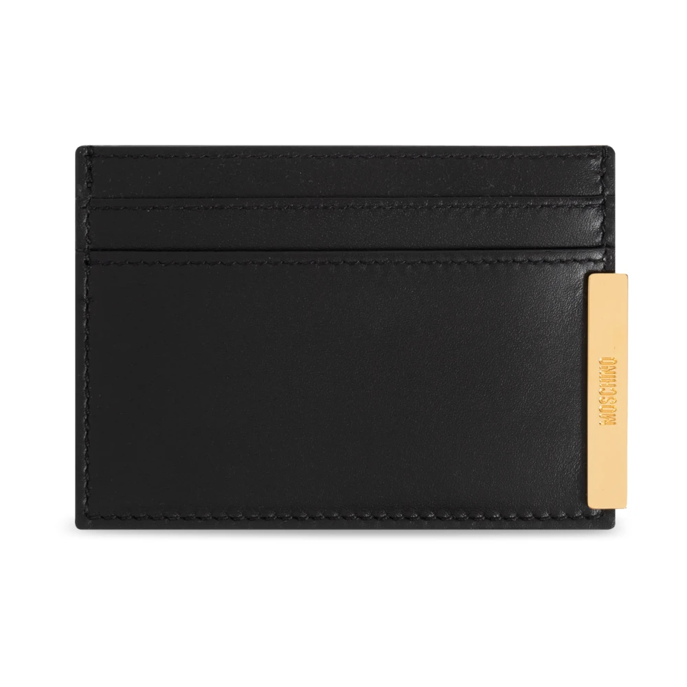 Moschino Leren kaarthouder Black Heren