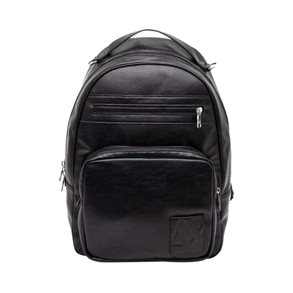 Armani Exchange Zwarte Minimalistische Rugzak Black Heren