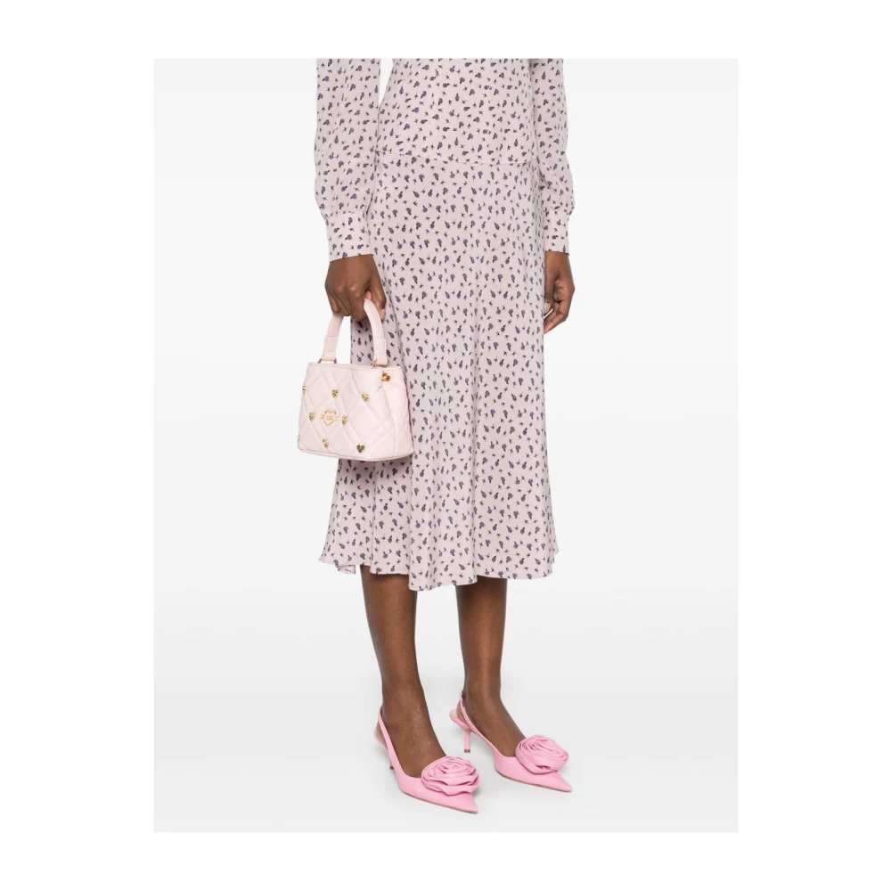 Love Moschino Roze Ketting Schoudertas Onderverdeeld Compartiment Pink Dames