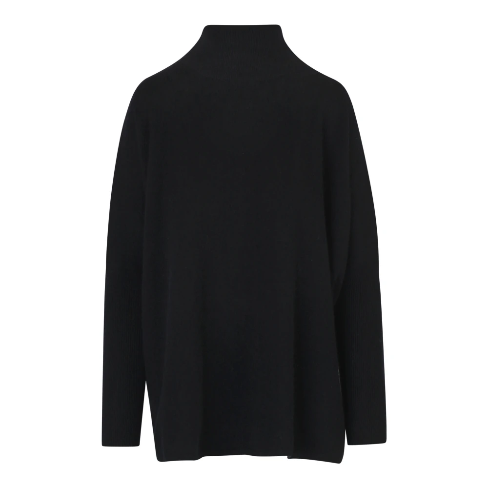 Absolut Cashmere Kasjmier Coltrui Poncho Trui Black Dames
