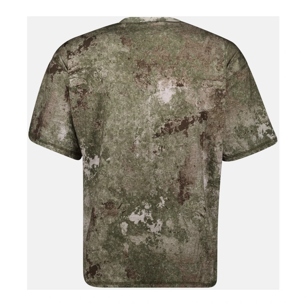 Diesel Groene Bedrukte Oversized T-shirt Green Heren
