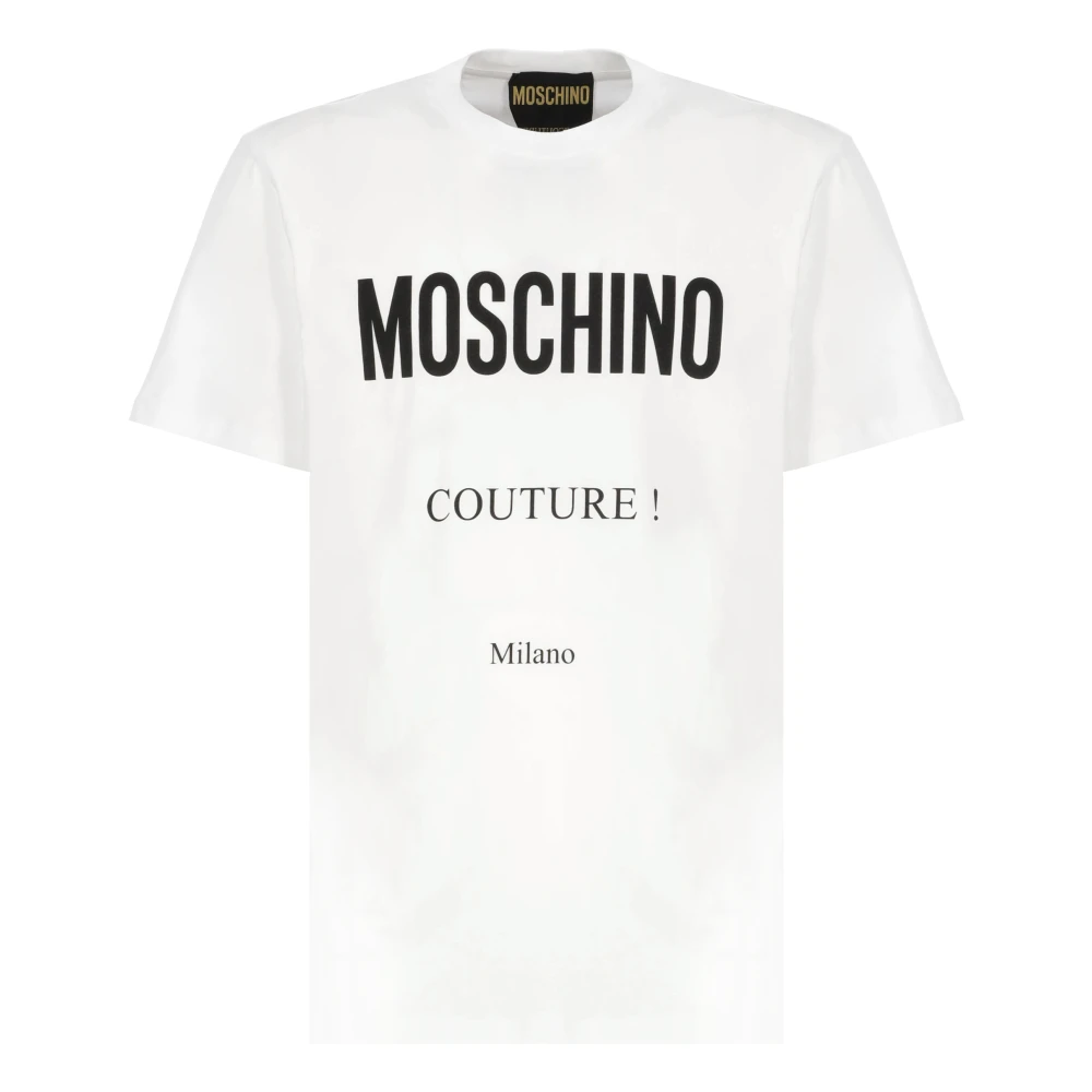 Moschino Wit T-shirt met logo print White Heren