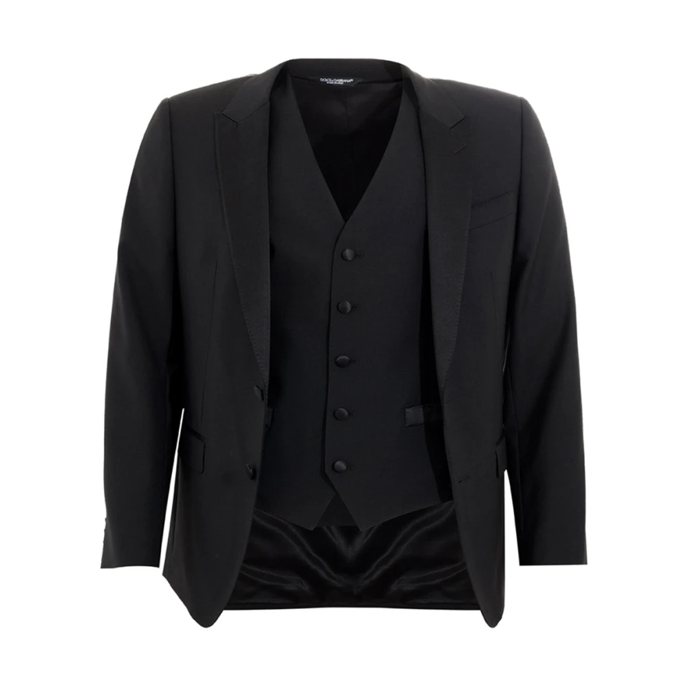 Dolce & Gabbana Prachtig Driedelig Zwart Smokingpak Black Heren