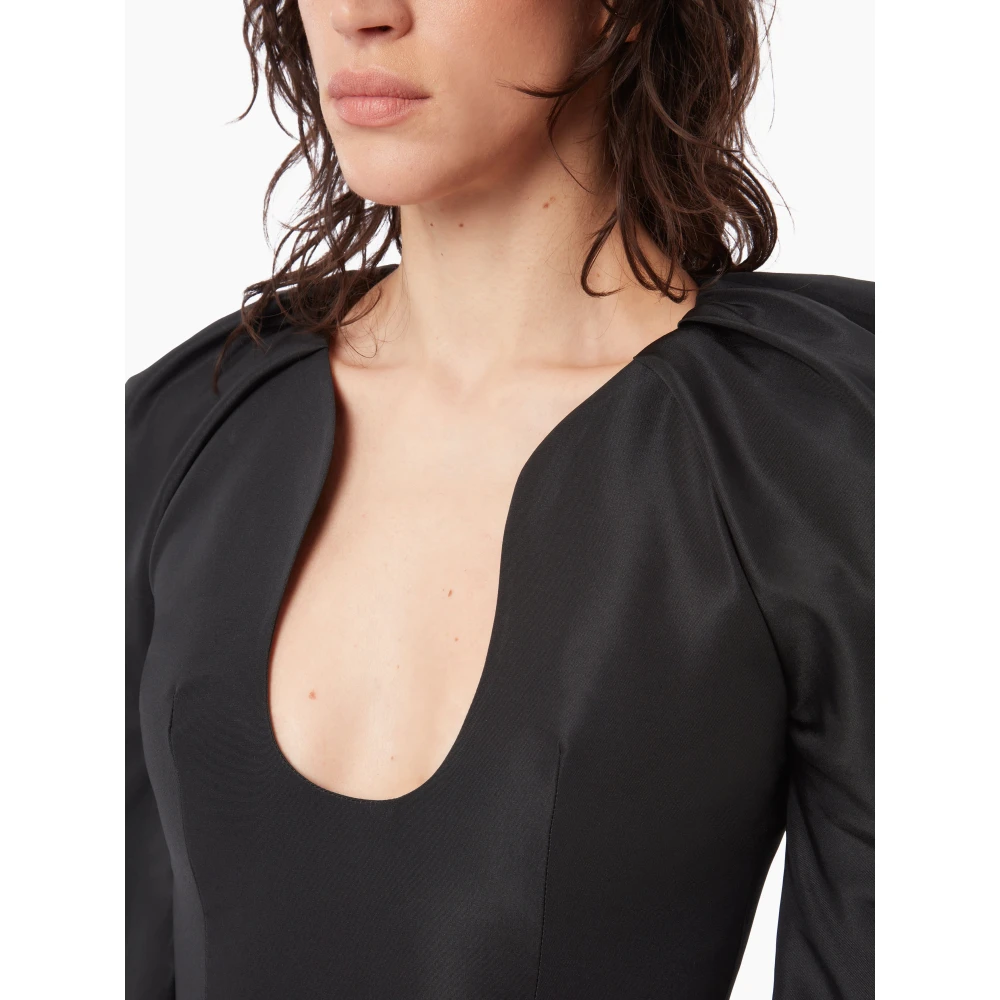 Nina Ricci Zwarte Mini Jurk met Lange Coconmouwen Black Dames