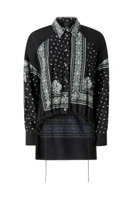 Bandana Print Asymmetrical Viscose Shirt
