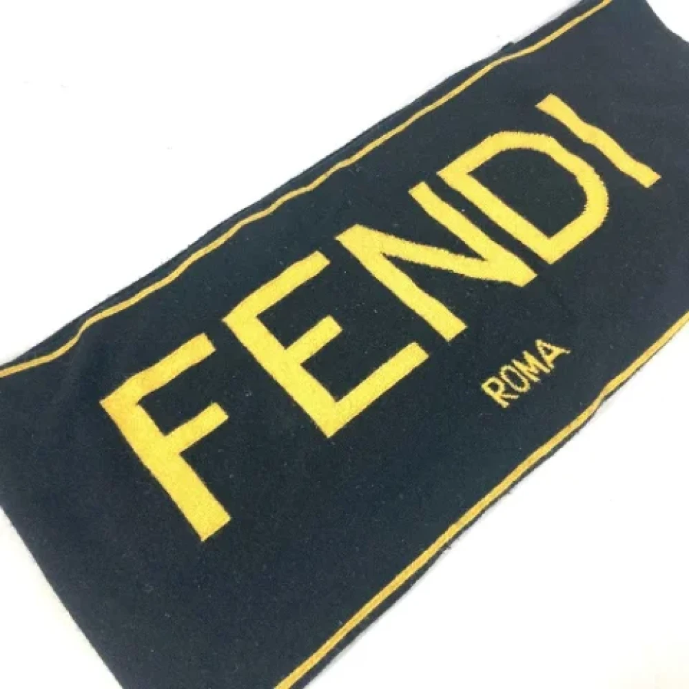 Fendi Vintage Pre-owned Wool scarves Black Dames
