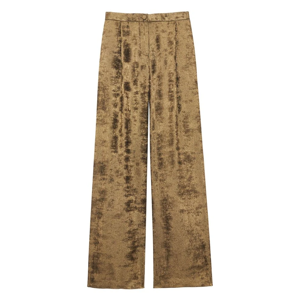 Ines De La Fressange Paris Ernestine gouden lamé broek Yellow Dames