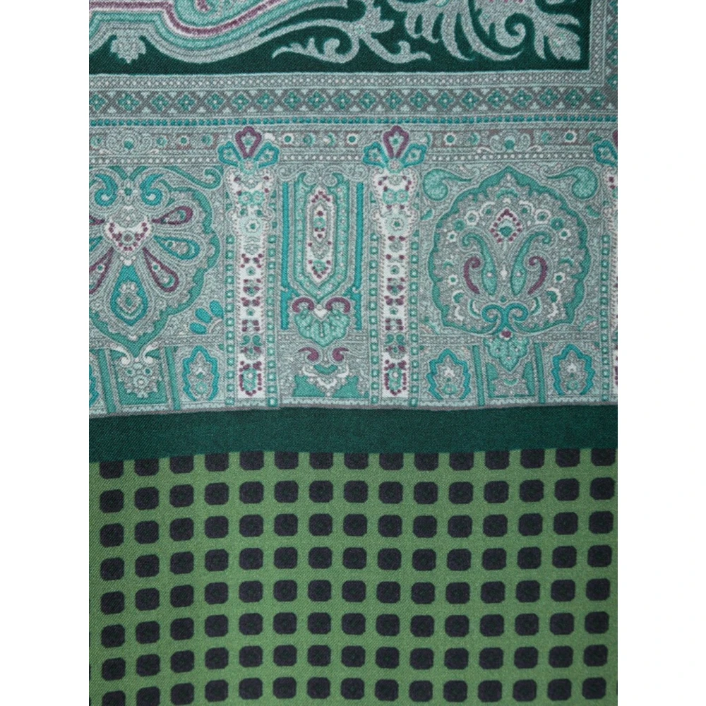 Pierre-Louis Mascia Zijden Patchwork Sjaal Groen Multicolor Green Dames