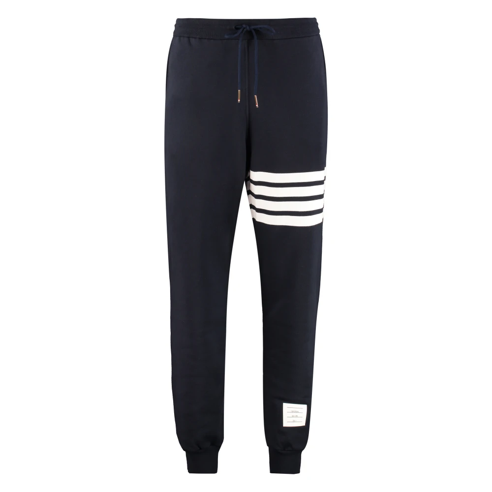 Thom Browne Women's Blue Track-Trousers With Decorative Stripes - Sweatpants - M - Trousers