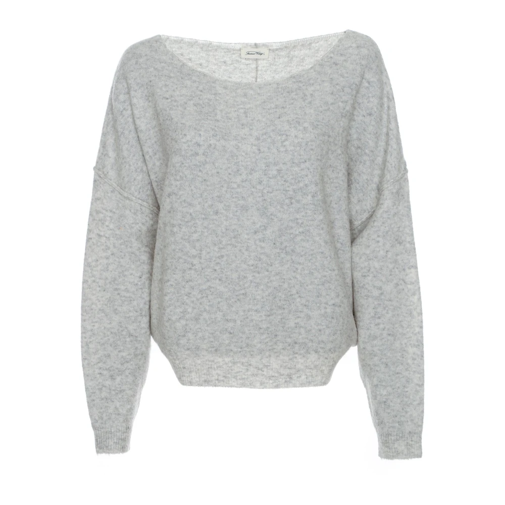American Vintage Femme Gris - Pull Large Col Bateau En Tricot - Pulls - Taille: 40/42 Fr