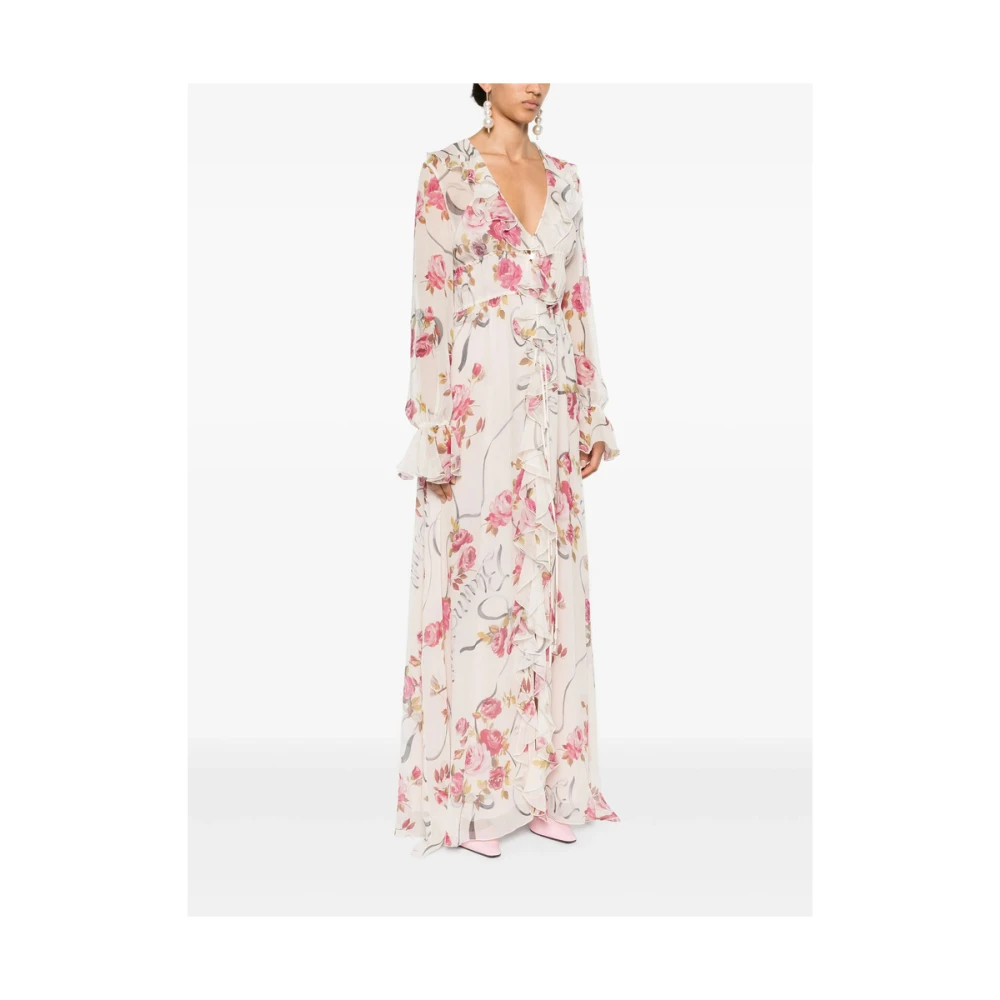 Blumarine Beige Jurk met Ruches Multicolor Dames