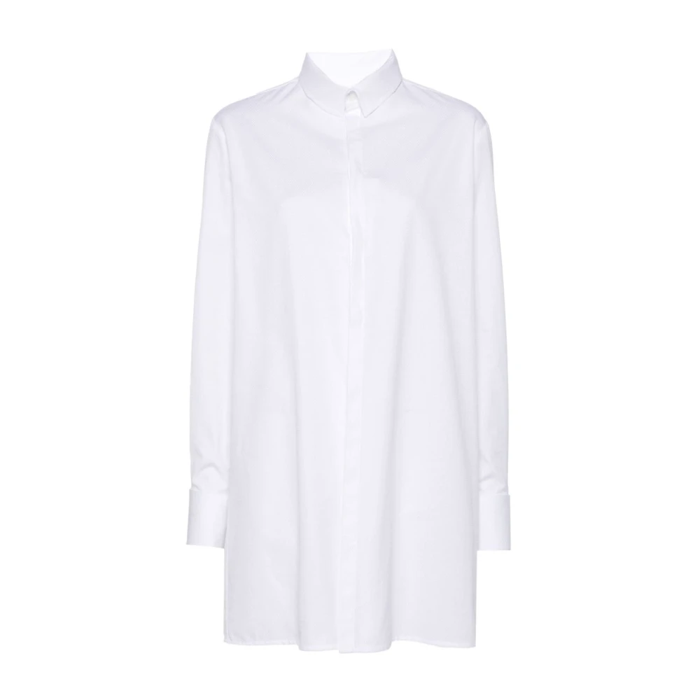 MM6 Maison Margiela Wit Overhemd van Lang Katoen Jacquard White Dames