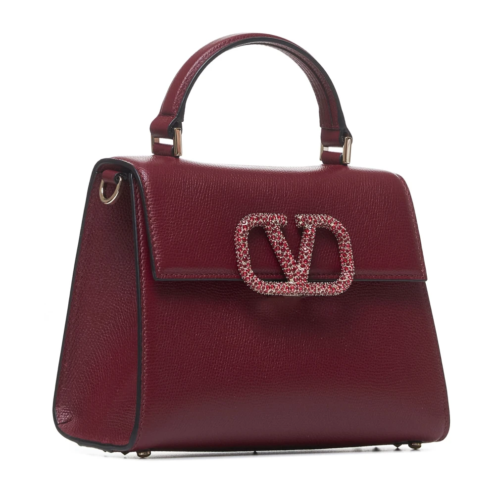 Valentino Garavani VLogo Signature Scarlet Leren Handtas Red Dames