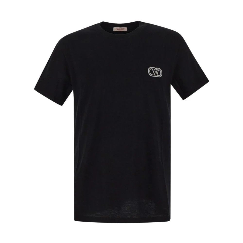 Valentino Katoenen Logo T-shirt Black Heren