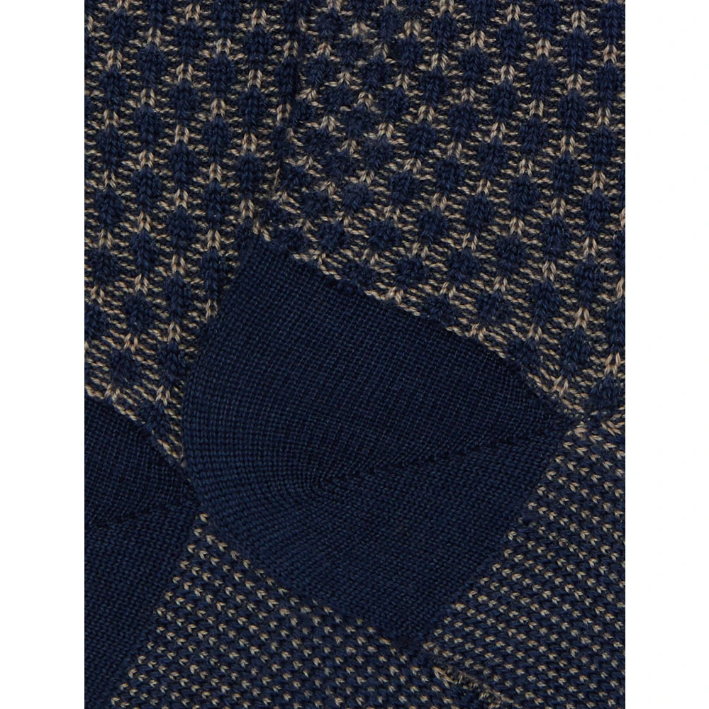 Gallo Korte blauwe sokken voor heren met tweekleurig motief Multicolor Heren