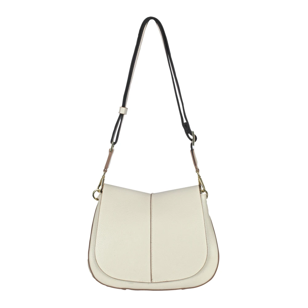 Gianni Chiarini Helena Round Leren Schoudertas Beige Dames