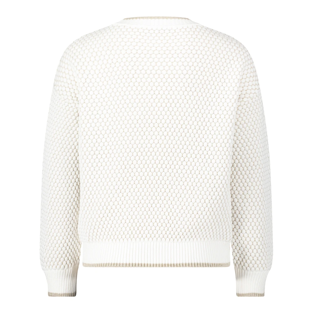 Betty & Co Gestreepte Gebreide Trui White Dames