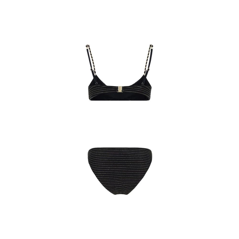 Zimmermann Metallic Stripe Chain Swimsuit Black Dames