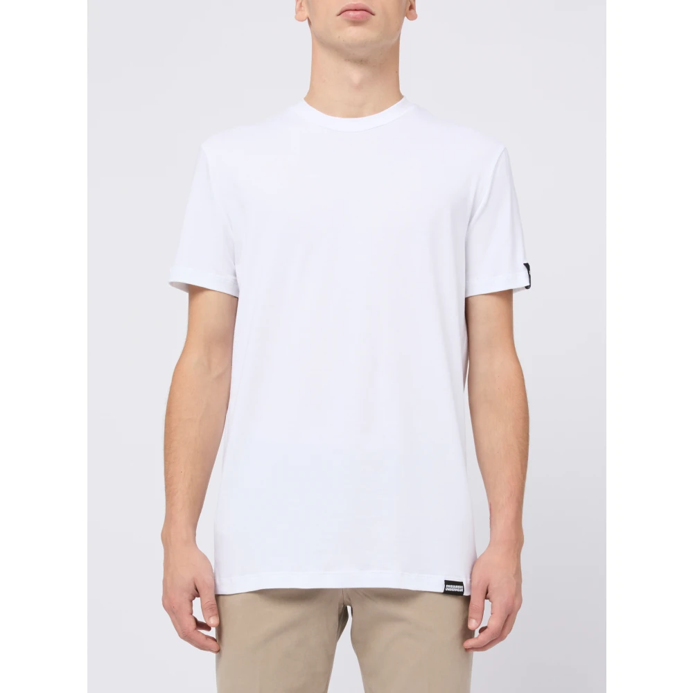 Dsquared2 Wit Logo T-Shirt Ondergoed White Heren