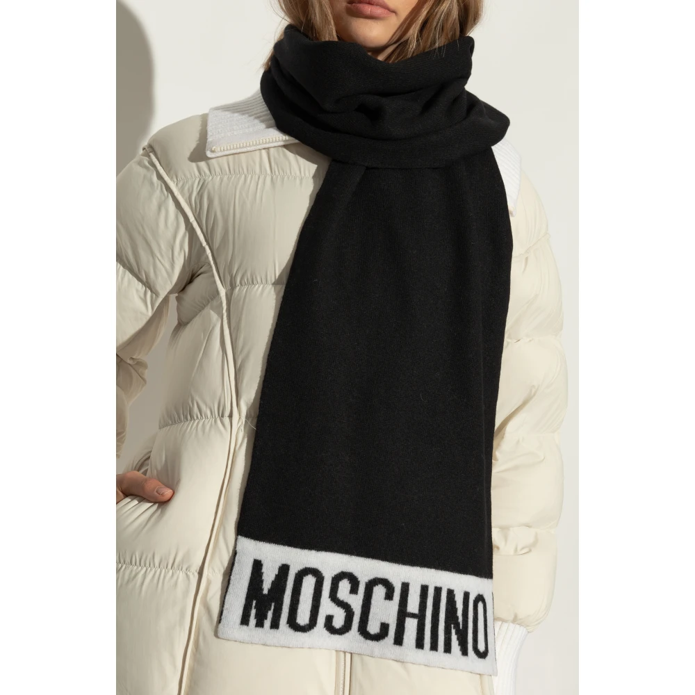 Moschino Sjaal met logo Black Unisex