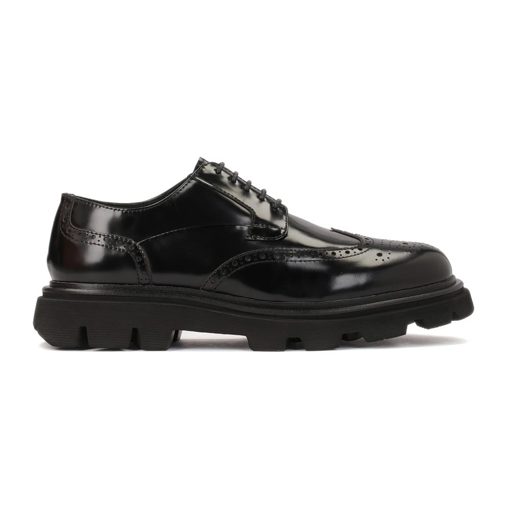 Kazar Studio Svarta läder brogues fritidsskor Black, Herr