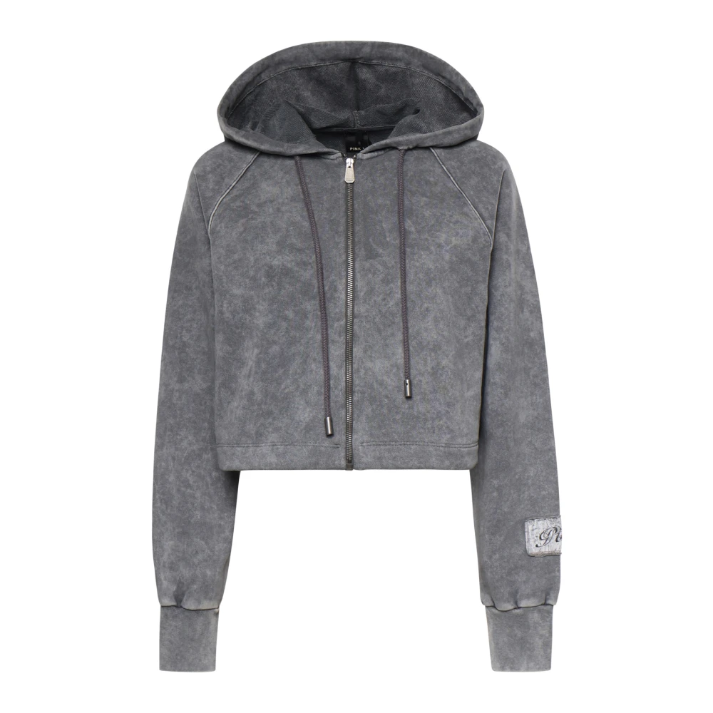 Pinko Women's Gray Zip-Through Hoodie - Zip-Throughs - Xs - Sweatshirts & Hoodies