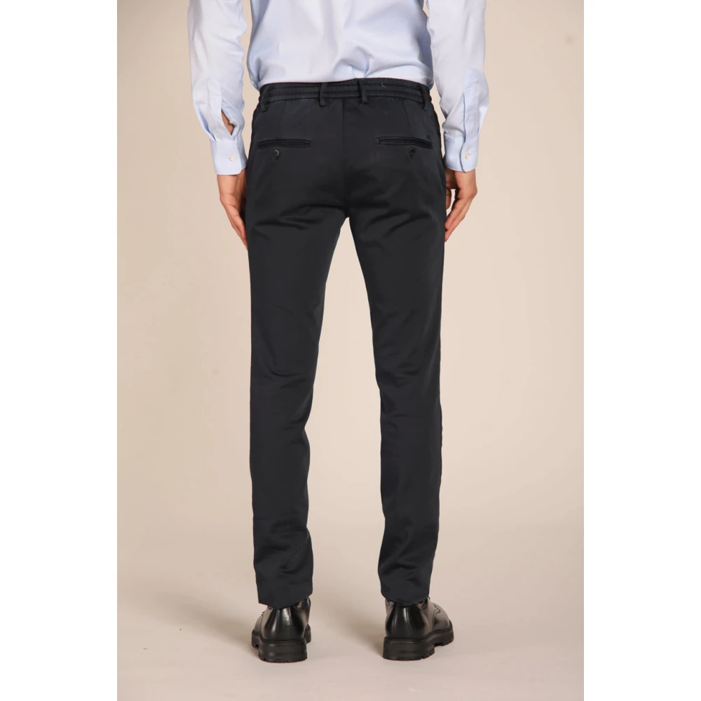 Mason's Slim Fit Jersey Chino Broek Navy Blauw Blue Heren