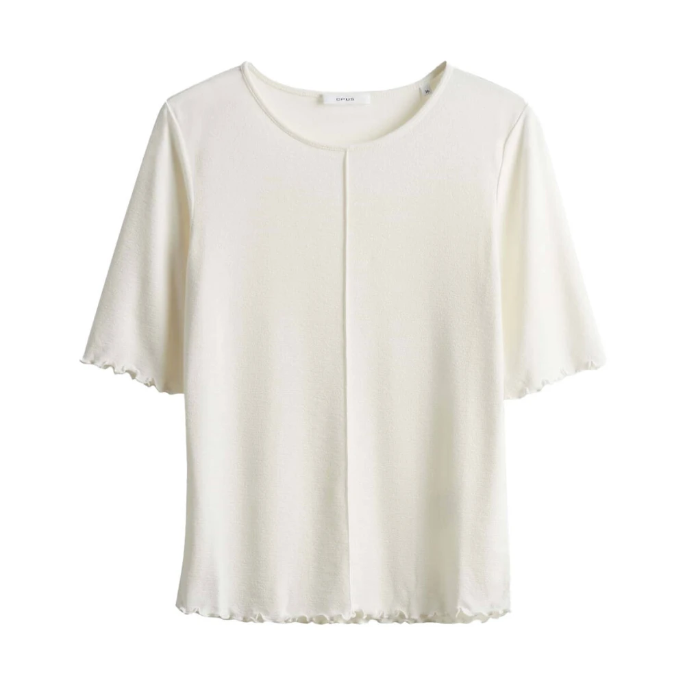 Opus Korte Mouw Top Sirosa Beige Dames
