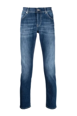 Slim-Cut Indigo Blue Stretch-Cotton Jeans