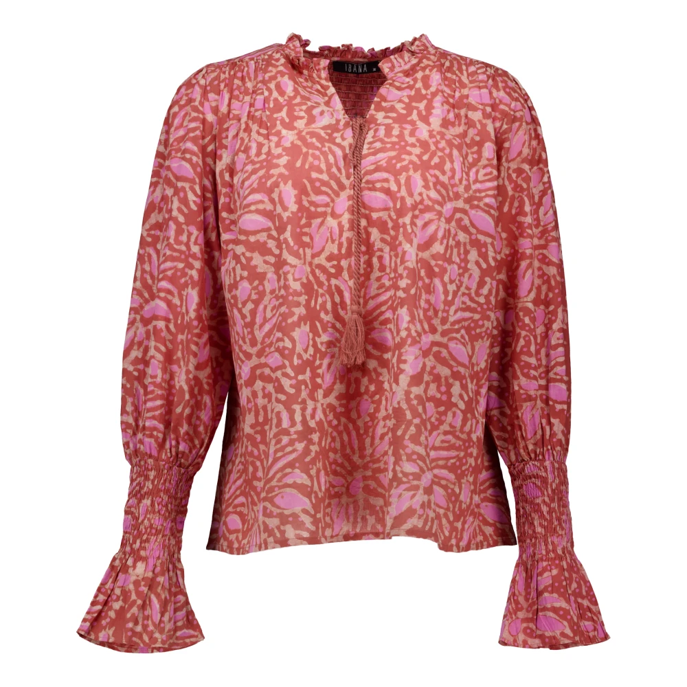 Ibana Katoenen blouse met print Talys roze