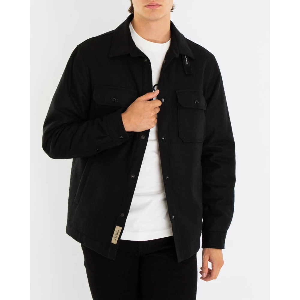 Woolrich Alaskan Wool Overshirt Black Heren