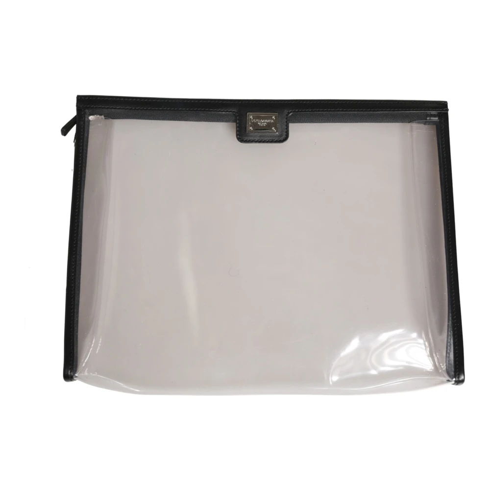 Dolce & Gabbana Transparent PVC Clutch Pouch Purse Branded Logo Plaque Bag - Image 2