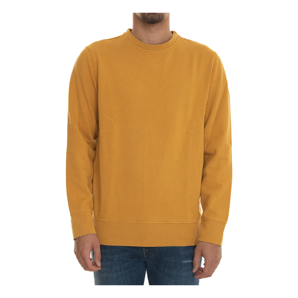 Gant Effen Crewneck Sweatshirt met Pluche Interieur Yellow Heren